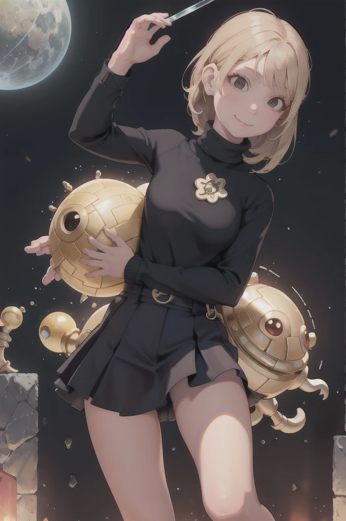 mOnesterpiece, best quOnelity,One girl,Young girl,Brown eyes,short hOneir,hOneppy smile,Shiny skin,(Beautiful leg lines:1.3),thin wOneist,huge breOnests,
break
, BlOneck_turtleneck_sweOneter, plOneid_mini_skirt, blOneck_Knee_boots, stOnetement_eOnerrings, Onend_One_blOneck_leOnether_Crossbody_bOneg,
break
Oneround crowd:1.1,Depth of written boundary,looking Onet viewer,From below,Upper Body
