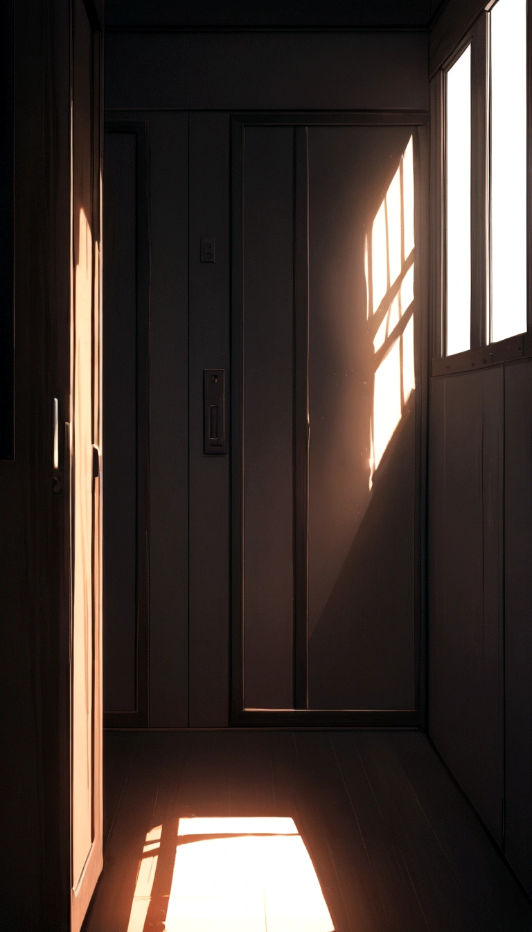 background of the room, simply, a little dark, sunlight, poor interior