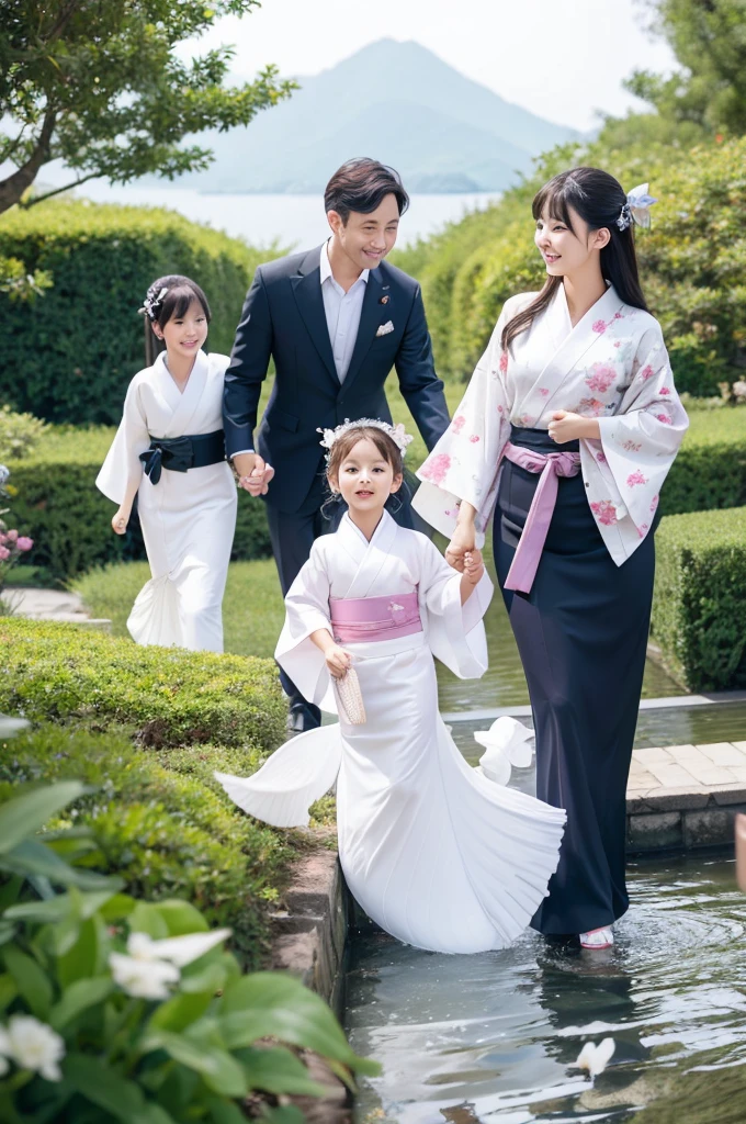 ,White family,kimono,Mermaid Skirt,Fluttering,Frills,4 people,luxury,