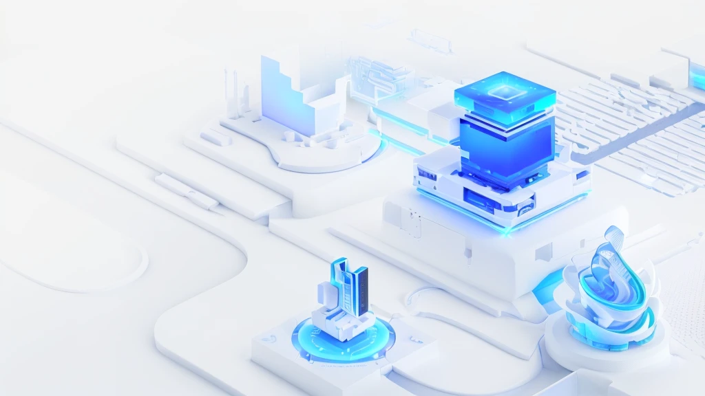 Three different types of electronic devices on a white surface, Endless collaboration with artificial intelligence, Pre-rendered isometric graphics, isometric 8k, depicted as a 3 d render, Clean 3D Rendering, 3d illustration, 3d illustration, Clean digital rendering, 3d matte illustration, Complex 3D scenes, cyber architecture, 3D Isometric