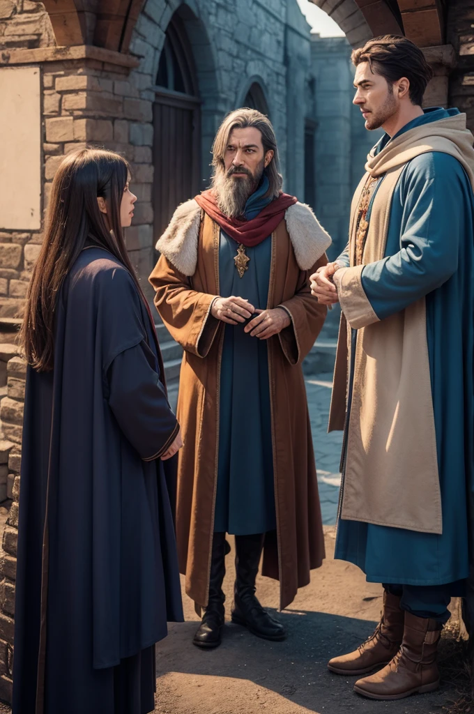 make three wizards talking.