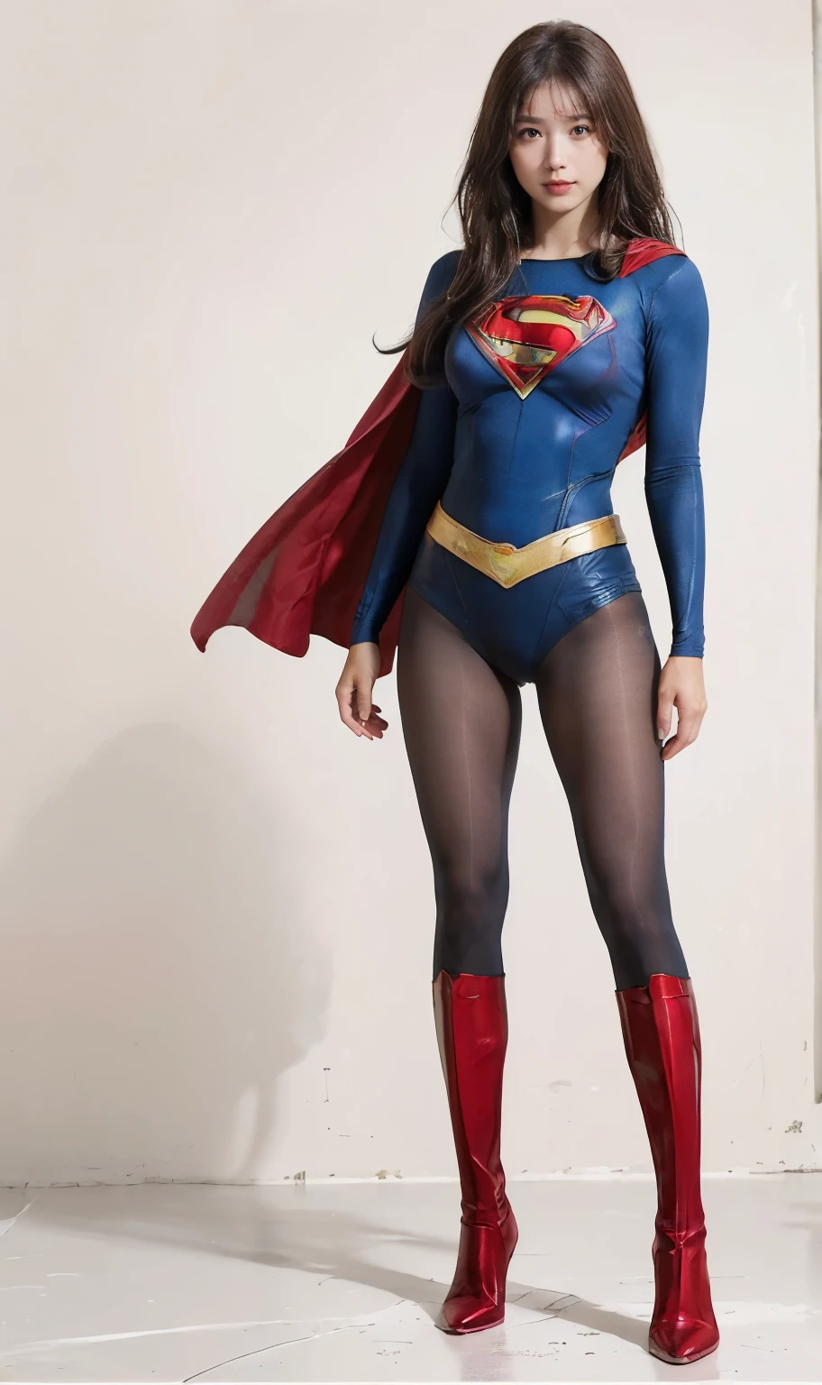 No background、(((Sweating profusely))).(((Beautiful legs in black tights.)))、(((Legally express the beauty of your smile)))、((((Make the most of your original images)))、(((体にぴったりフィットするSupergirl Costume)))、(((Supergirl Costume)))、(((short and beautiful hair)))、(((suffering)))、(((Please wear black tights....、Wear red boots)))、((Best image quality、8K))、((Highest quality、8K、masterpiece:1.3))、(((Preserve background )))、Sharp focus:1.2、Beautiful woman with perfect figure:1.4、Slim Abs:1.2、Wet body:1.5、Highly detailed face and skin texture、8K