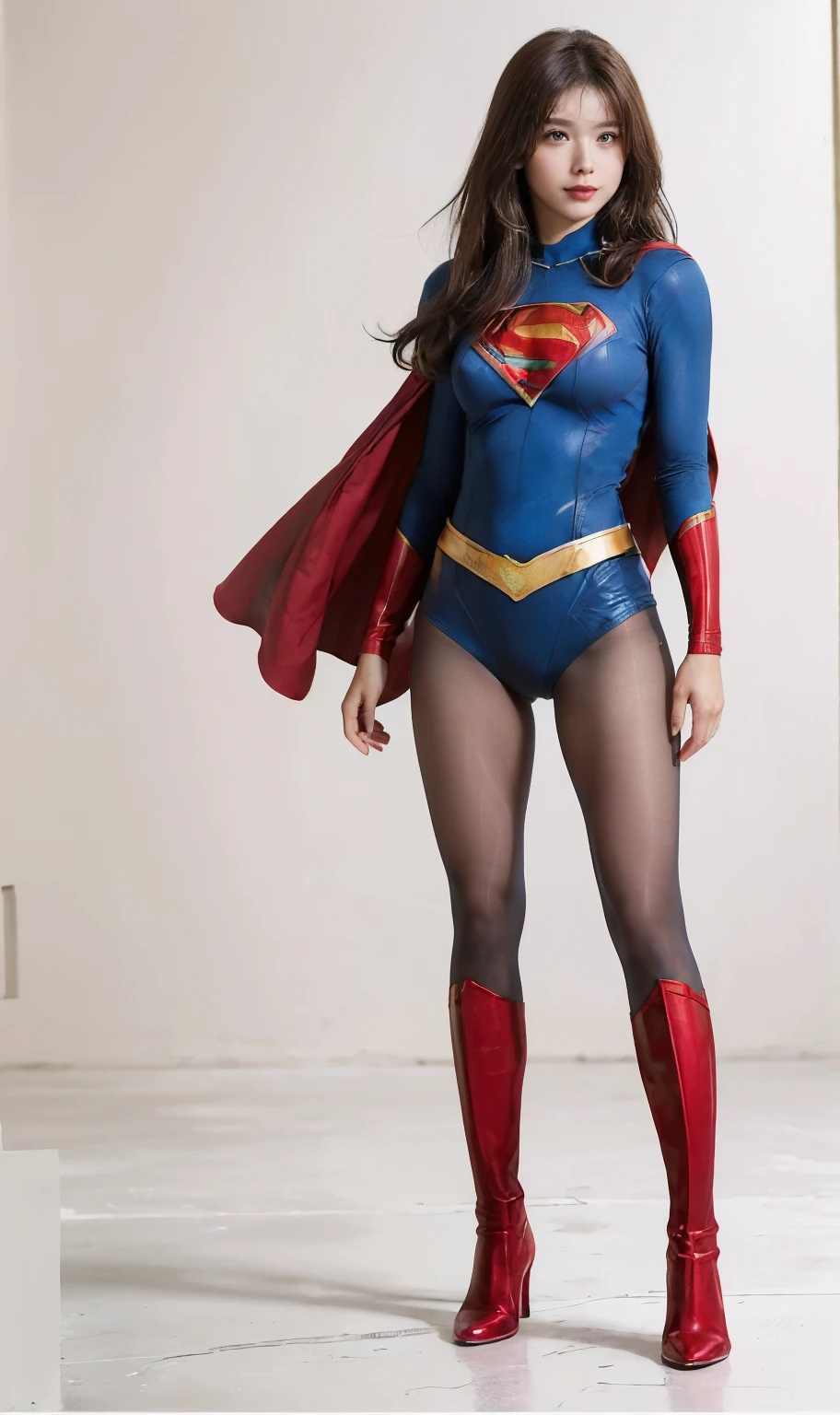 No background、(((Sweating profusely))).(((Beautiful legs in black tights.)))、(((Legally express the beauty of your smile)))、((((Make the most of your original images)))、(((体にぴったりフィットするSupergirl Costume)))、(((Supergirl Costume)))、(((short and beautiful hair)))、(((suffering)))、(((Please wear black tights....、Wear red boots)))、((Best image quality、8K))、((Highest quality、8K、masterpiece:1.3))、(((Preserve background )))、Sharp focus:1.2、Beautiful woman with perfect figure:1.4、Slim Abs:1.2、Wet body:1.5、Highly detailed face and skin texture、8K