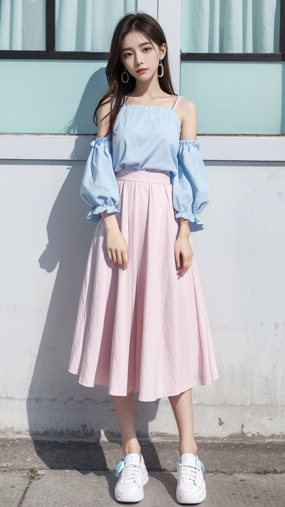 Casual everyday dress：Everyday dress，I recommend an A-line skirt made of cotton or a blended fabric。Colors available: fresh sky blue or soft pink。design，You can add some popular elements，Like puff sleeves、Ruffled or irregular hem。Paired with a pair of white shoes，Comfortable and stylish。