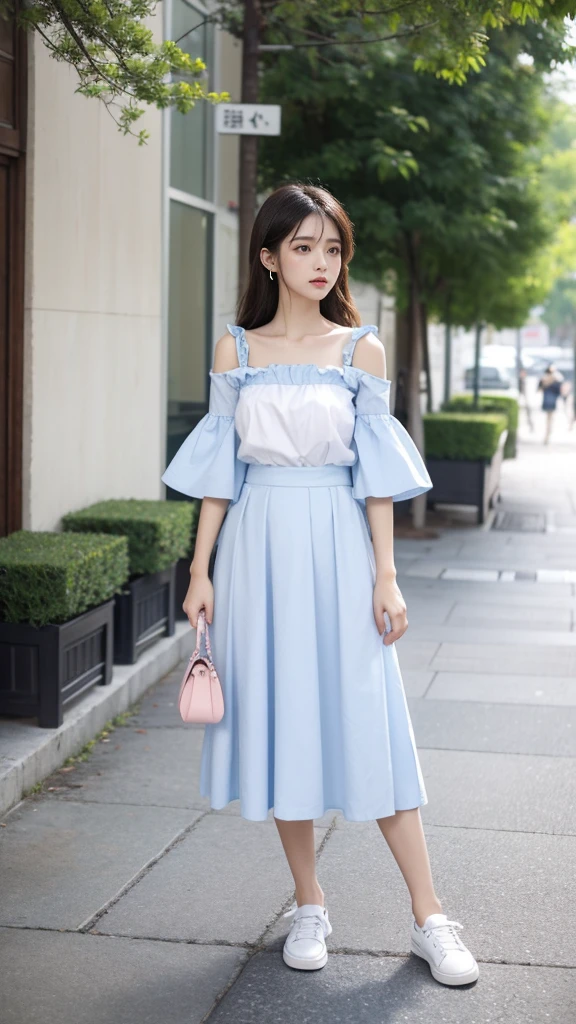 Casual everyday dress：Everyday dress，I recommend an A-line skirt made of cotton or a blended fabric。Colors available: fresh sky blue or soft pink。design，You can add some popular elements，Like puff sleeves、Ruffled or irregular hem。Paired with a pair of white shoes，Comfortable and stylish。