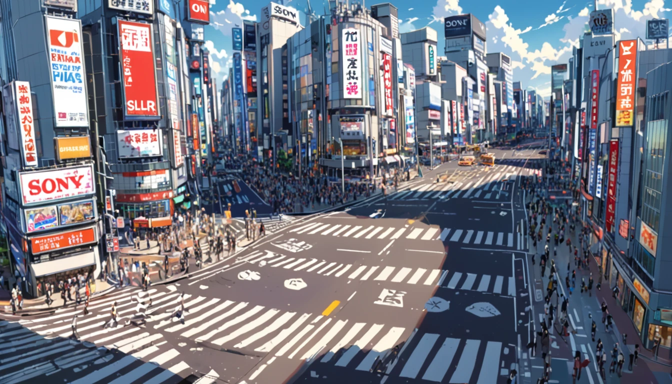 ((Anime: 1.4, Illustration)), (Masterpiece, Top Quality, Best Quality), (Ultra-Detailed, Absolutely Resolution), ((16k, HIGH RES)) (Shibuya Scramble Crossing, Anime Style, Blue Sky,), ( Anime: 1.4, Illustration)), (Masterpiece, Top Quality, Best Quality), (Ultra-Detailed, Absolutely Resolution). Ak {Lofi Art, Style of Laurie Greasley, Style of Makoto Shinkai, Anime Aesthetic}, BREAK {(Produces IMAGES WITH ITH INFORMATION THAN 40 Million Pixels with Cinematic-Like Detailed Textures S Hot on a Sony slur).}