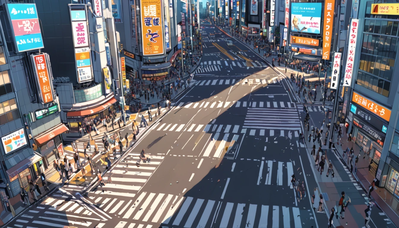 ((Anime: 1.4, Illustration)), (Masterpiece, Top Quality, Best Quality), (Ultra-Detailed, Absolutely Resolution), ((16k, HIGH RES)) (Shibuya Scramble Crossing, Anime Style, Blue Sky,), ( Anime: 1.4, Illustration)), (Masterpiece, Top Quality, Best Quality), (Ultra-Detailed, Absolutely Resolution). Ak {Lofi Art, Style of Laurie Greasley, Style of Makoto Shinkai, Anime Aesthetic}, BREAK {(Produces IMAGES WITH ITH INFORMATION THAN 40 Million Pixels with Cinematic-Like Detailed Textures S Hot on a Sony slur).}
