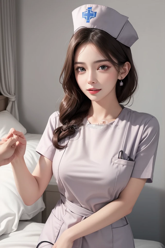 (masterpiece,ultra-detailed,best quality,8K,CG,illustration,shaved:1.0),(1girl:1) 、Dark Room、bedroom、Sexy gestures and faces、Sexy, jyojifuku,nurse