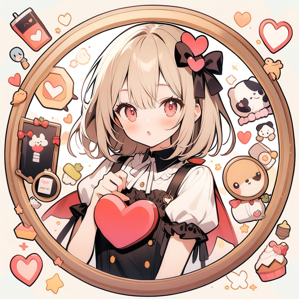 (circular frame1.7),1 female,like,heart,icon, circular frame,