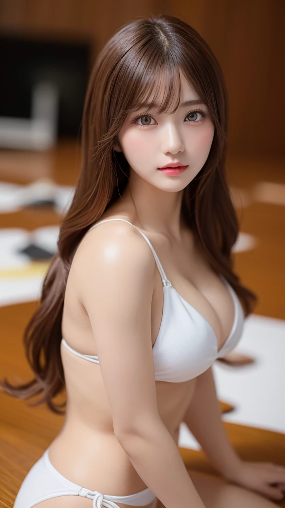 Tabletop, Highest quality, figure, Super detailed, In detail, High resolution, 8k wallpaper, Perfect dynamic composition, I am a photographer, She is a model, Beautiful attention to detail, Bikini, Long Hair, Big Breasts, Natural color lip, Hugging Pose,Supermodel body type,(((Reality,Real,大胆な構figure)))