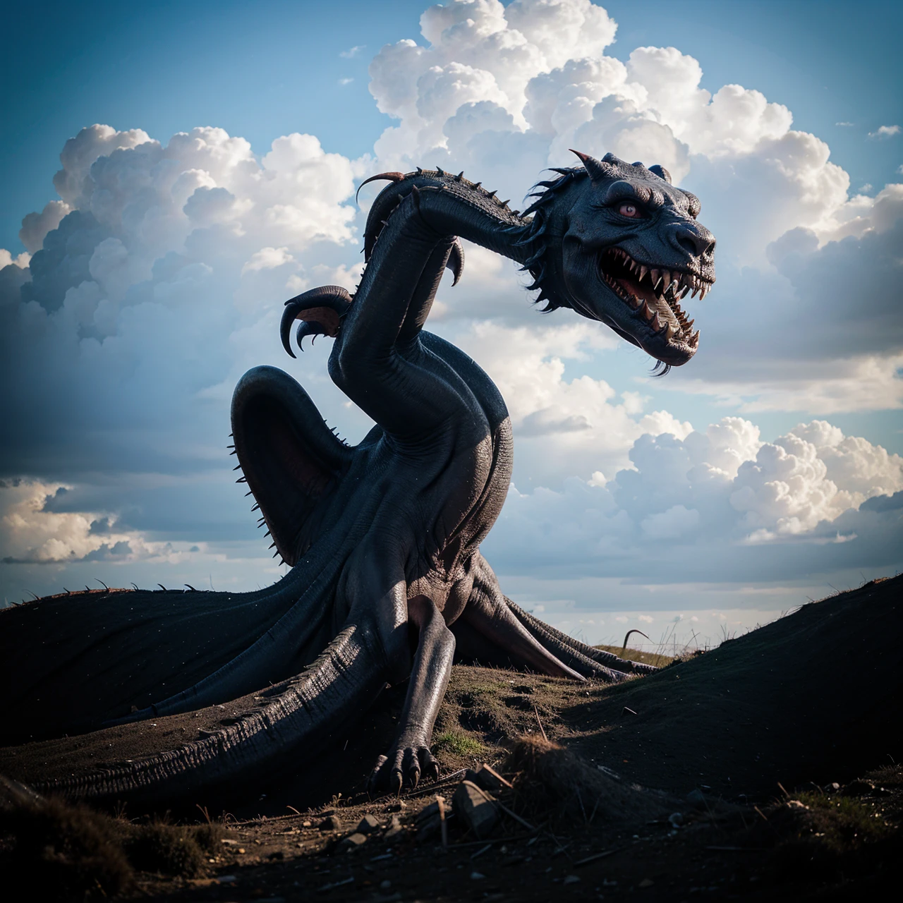 Scary monster on the sky