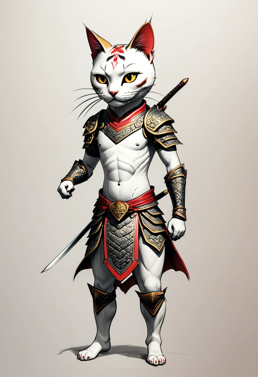 now make it a chinese style lucky cat that is a rogue with daggers