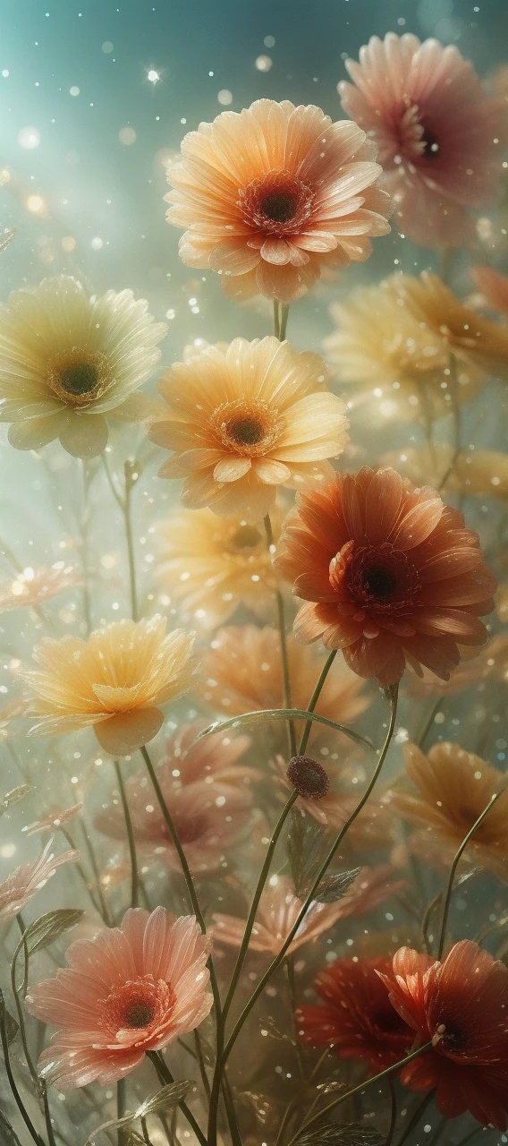 Crystal Fantasy, Gerbera, Full Color, To-up, Neon, Crystal Wing soars in the air,
Fantasy, Galaxy, Transparent, Shallow Field Depth, Jade Bokeh, Shimmer, Shimmer, Wonderful, Colorful,
Magic photography, dramatic lighting, photorealism, ultra detail, 4K, freedom, high resolution