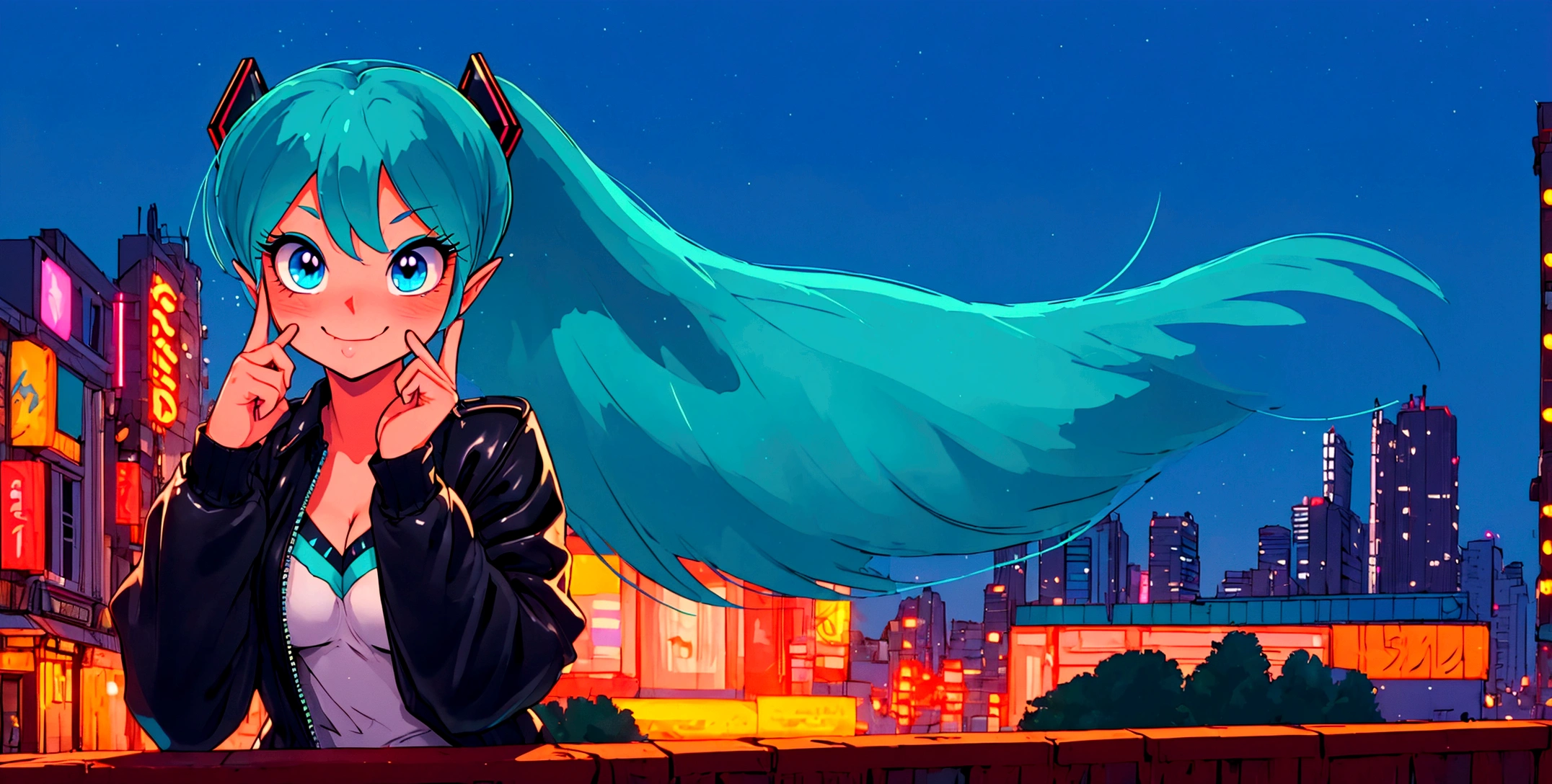 (score_9, score_8_up, score_7_up), lum, solo, long hair, bangs, blue hair, blue eyes, aqua hair, horns, eyeshadow, large breasts, looking at viewer, blush, a person riding a motorcycle, no helmet, leather jacket, hair blowing in the wind, on an overpass, neon city lights, left hand on the handlebar, (best quality,4k,8k,highres,masterpiece:1.2),ultra-detailed,detailed face and eyes, highly detailed, cinematic lighting, vibrant colors, dramatic atmosphere, motion blur, depth of field, licking a Chupa Chups lolly, pleasure on her face, bliss, mischievous smirk, intricate detailed facial features, high quality, 8k, beautiful detailed eyes, beautiful detailed lips, extremely detailed face, long eyelashes, vibrant colors, warm lighting, cinematic composition, dreamy atmosphere, fantasy, whimsical, magical realism, close-up motorcycle, from side, (full body),