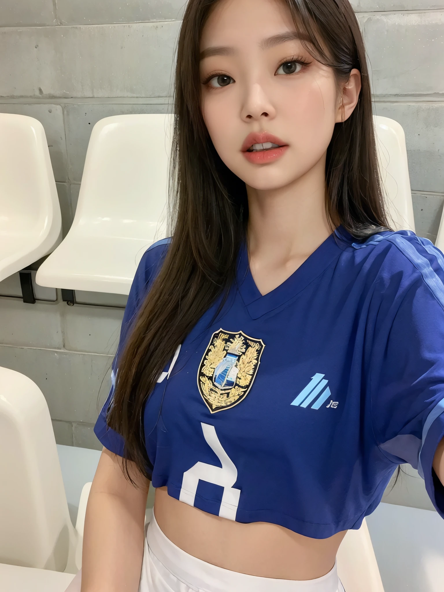 Kim Jennie with Argentina shirt 