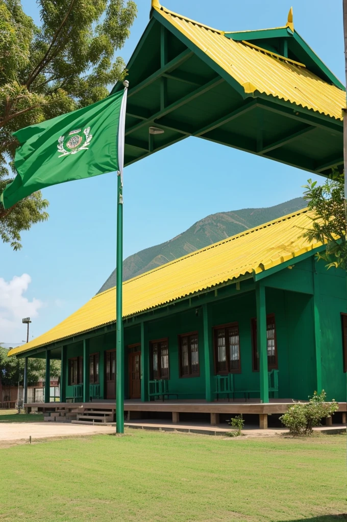 Make a flag for a school house with the name “Khaibar” and the colour green