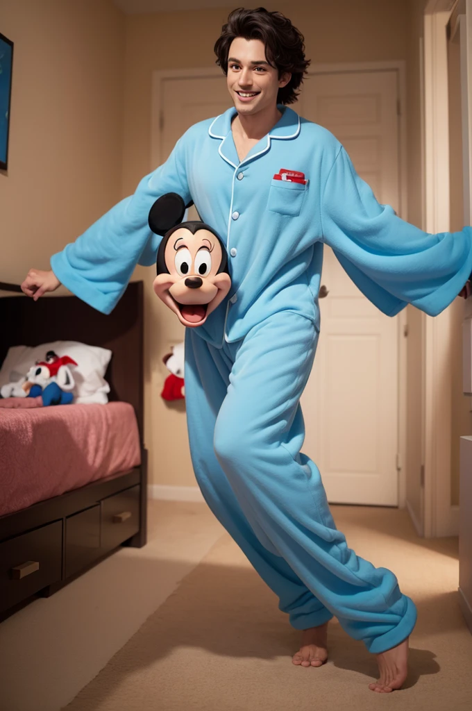 Disney animation with pajamas, I&#39;m dear, lilac nightcap and skin color 