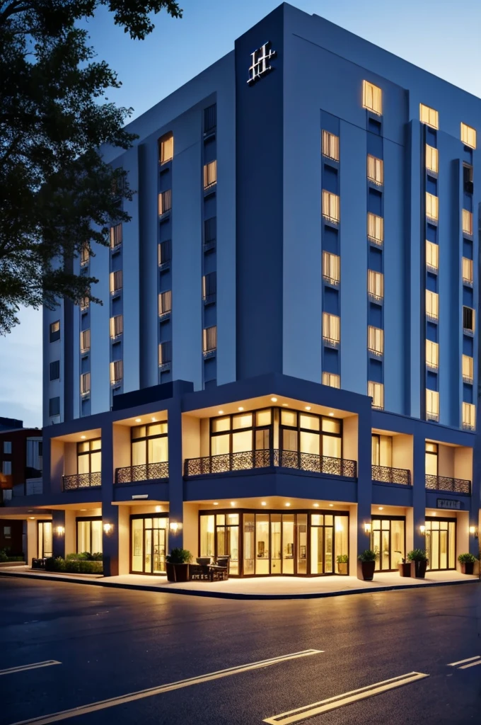 Make me a hotel on the outside in the shape of an H