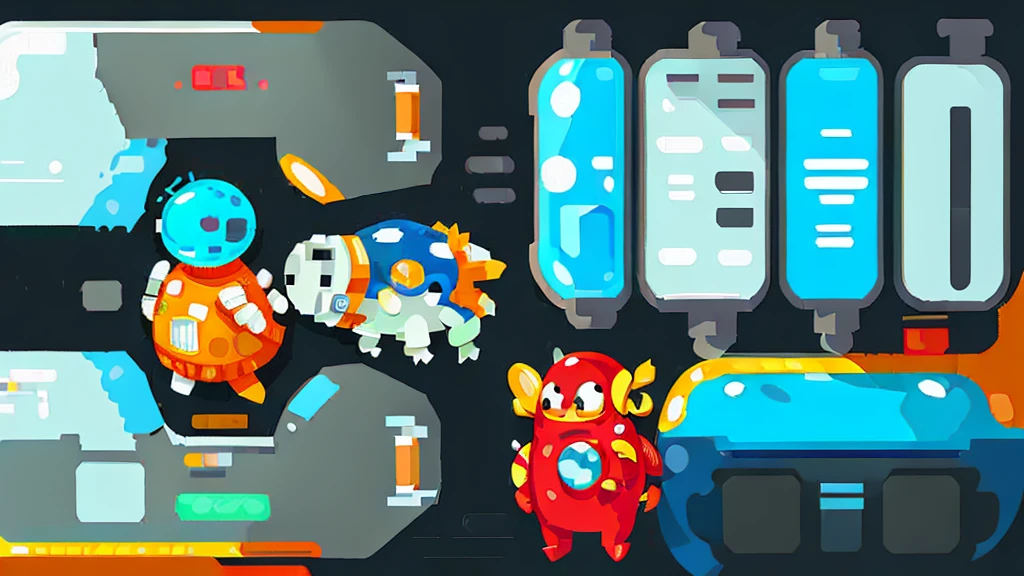 Space suit man cartoon,Space car cartoon, Heavy Line Drawing,Vehicles with steering wheels, Fusion Mecha Parts, highly detailed panel cuts,线条分割成Different colored tiles,Different colored tiles,Color blocks,Bright colors,Vibrant colors,Color contrast,Pictures with high color purity,Tianhe-2 Car,Tianhe Logo,Mechanical car frame,There is a mechanical gripper in front of the car,Space suit,astronaut,Oxygen backpack,Oxygen tubes,Space suit pressure tube,finger,Cockpit,nuclear powerBattery模块,Battery,nuclear power,Reference black wireframe