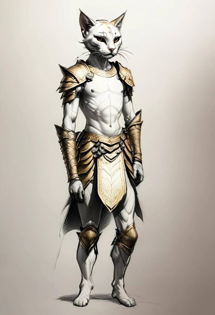 artxldnclmntl artrpgpncl, sketch, drawing, illustration, masterpiece, highly detailed, daggers in both hands, humanoid lucky cat, concept class, game design, coin pouch on hip, hanging golden bell