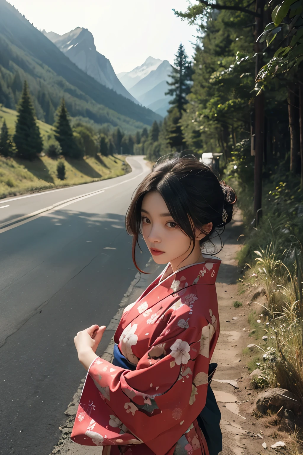 Beautiful,Junko Ishihara,Over Amagi,Prostitute,or period,Years falls,Flame of Love,Disheveled Japanese clothing,In the mountains,The twists and turns of the deep mountains,Flames of Passion,Mature women in their thirties,A devoted beauty,Disheveled Hair,Disheveled outfit,A half-crazed woman obsessed with love,Disheveled, thin kimono,thin yukata,A distraught yukata wearer,Female Artist,Narrow eyes,Single-minded gaze,or period,Unpaved mountain roads,the dark forest,Unpaved road,promenade,Mountain trail,Dirt Road,When the road wasn&#39;t paved yet,Old mountain path,ground road,carriage,rickshaw,She&#39;s wearing light clothing and her chest is exposed.,Beautiful Mature Woman,Her chest is open, exposing her beautiful nipples.,A narrow path leading uphill,A lightly dressed kimono that is slightly disheveled,No cars, only horses and rickshaws,A narrow road just wide enough for one person to pass through々A path through a dark mountain forest covered with snow,Steep dirt road,Dirt-stained area around the feet,Climbing dangerous mountain trails,Animal trail,Unpaved road,Paths for wild boars, etc.,Extremely small and flat chest,Beautiful nipples,The face of a virtuous angel with many good experiences,A beautiful face like a legendary celestial maiden,Unpaved mountain road,Indigo yukata,Wearing cute wooden women&#39;s can,No baggage,Holding a single flower,On the ground in the mountains,in the forest,A tall peak in the distance々,A thin yukata,Beautiful nipples,Beauty,The length of the yukata is long,Face close-up,promenade,Kemono Road,All gravel roads,All off-road,Dark Night Road,Moonlight only,Are thin,Leaner figure,A slender beauty with an unfortunate past,Dark night road in the forest,One straight road,Hanni in New Jeans,off road,Private roads,animal trail,Lonely mountain path in the forest,far and near method,Out of focus background,off road walking,Small breasts,Flat Bust,A soft smile,Off-road in the dark mountains with only moonlight,Midnight,Pitch black night road,