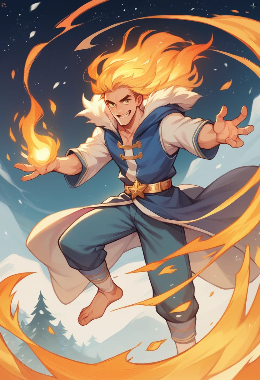 Super realistic image in the best quality of A man wearing a long robe reaching to his feet and girded across his chest with a golden belt. And his head and his hair were white as white wool, like snow, In his eyes there was a flame of fire, and his feet like shining brass, in his right hand were seven stars, and his face had the sun