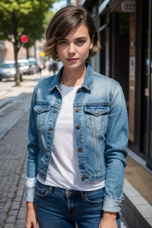 Woman with short hair wearing a denim jacket., Katinka Reinke, véronique meignaud, stephanie galés, moleksandra shchaslyva, Derevschikova, Marina Federovna, ewa juszkiewicz, Magalie Villeneuve, Maria Panfilova, photo jessika devic
