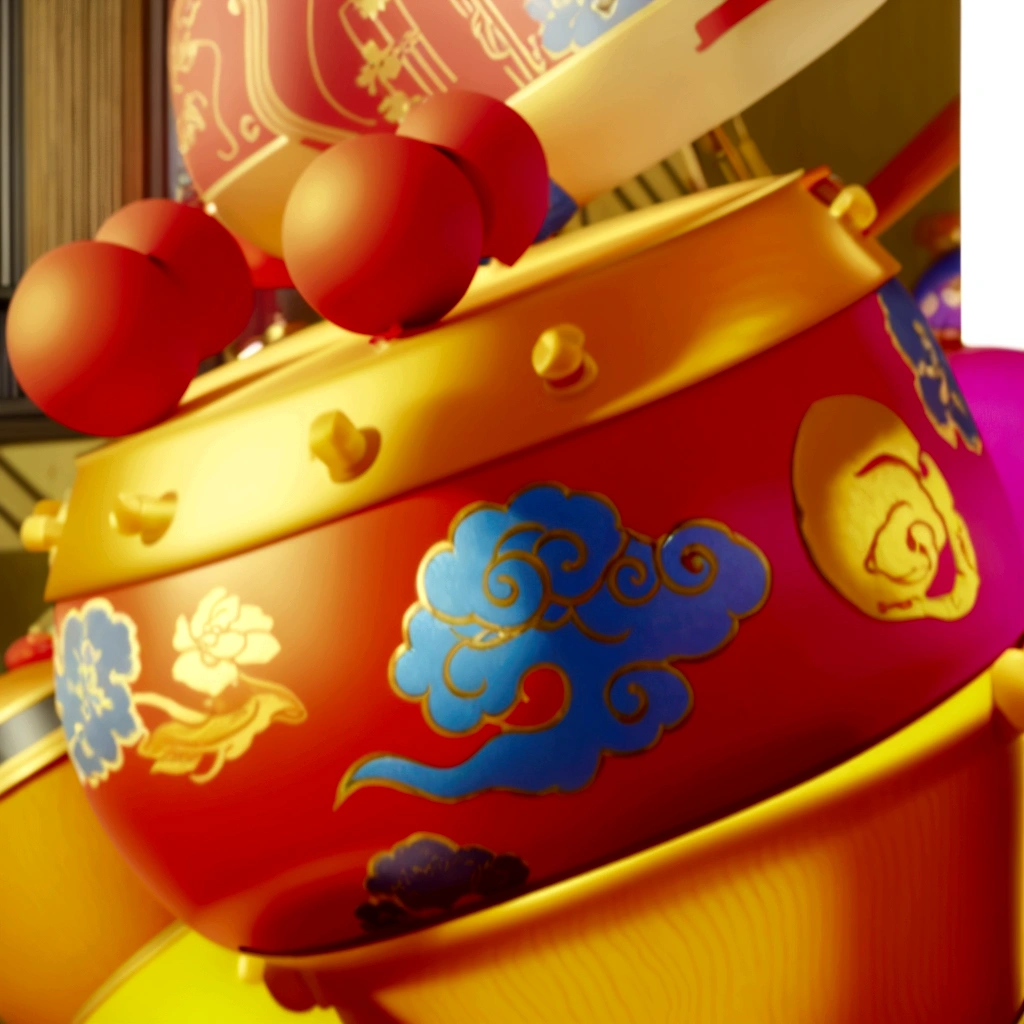 A Chinese drum，3d，Ultra Detailed，HD，8K