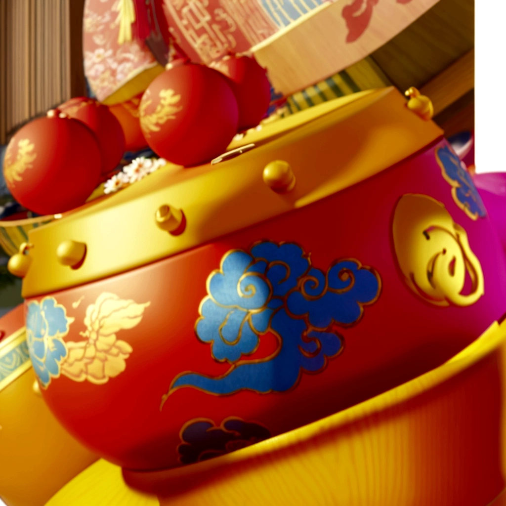 A Chinese drum,3d,Ultra Detailed,HD,8K
