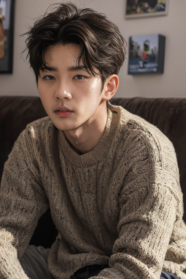 4K/ realistic picture/ Real amateur photos posted , handsome young men a handsome korean guy, a cute boy