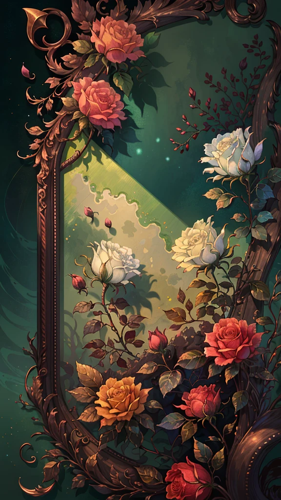 The original,(Implications:1.1),(Best quality),(masterpiece:1.1),(Extremely detailed CG unity 8k wallpaper),(One color:1.2),Rose bushes,Rose petal,