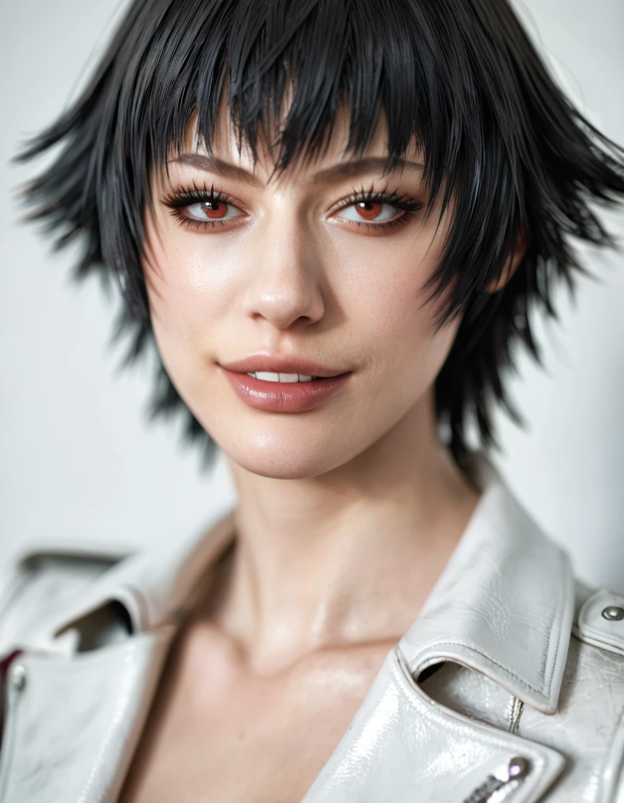 rating_explicit, (best quality:1.2), lady (from devil may cry 5:1.1), white jacket, perfect face, portrait, perfect face, naughty face
