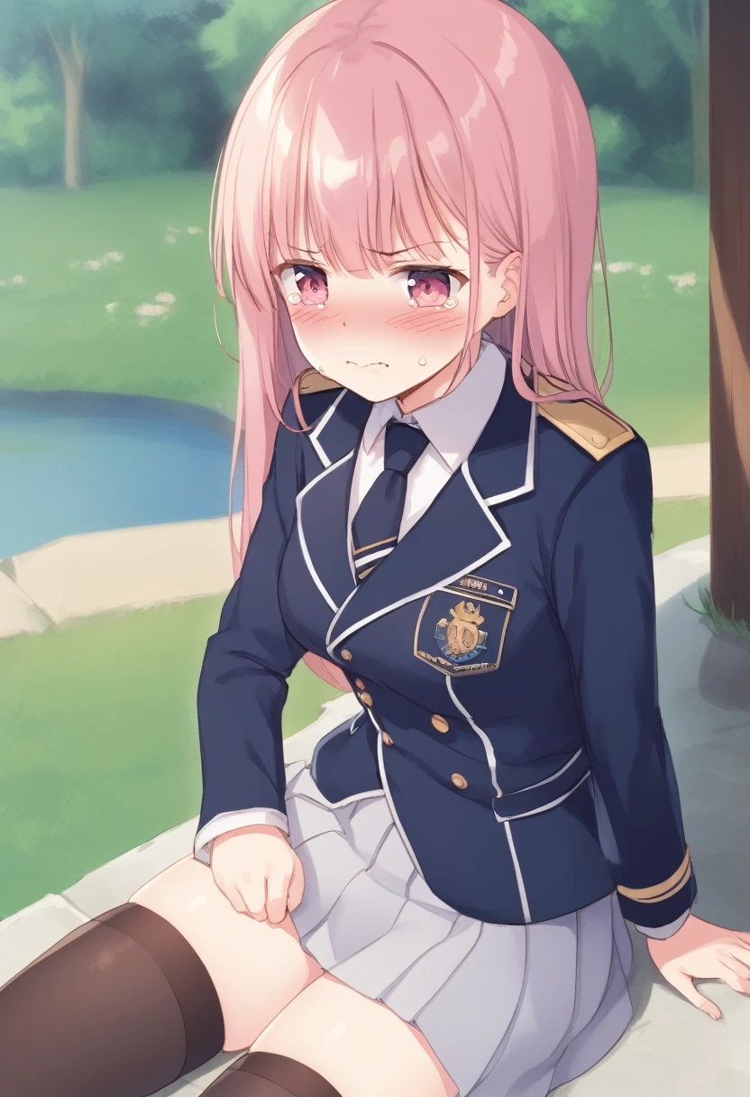 Girl、Taking off the uniform、Embarrassed blush、A reluctant, frustrated, crying face、Anal、