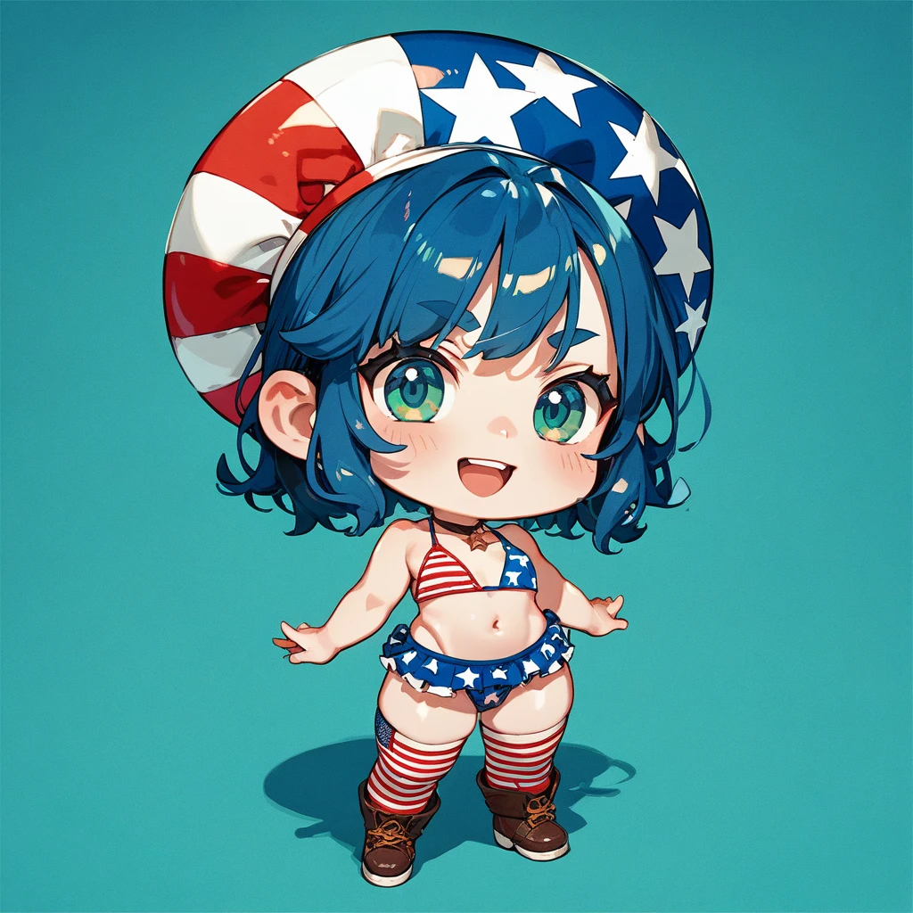 Chibi,american flag bikini