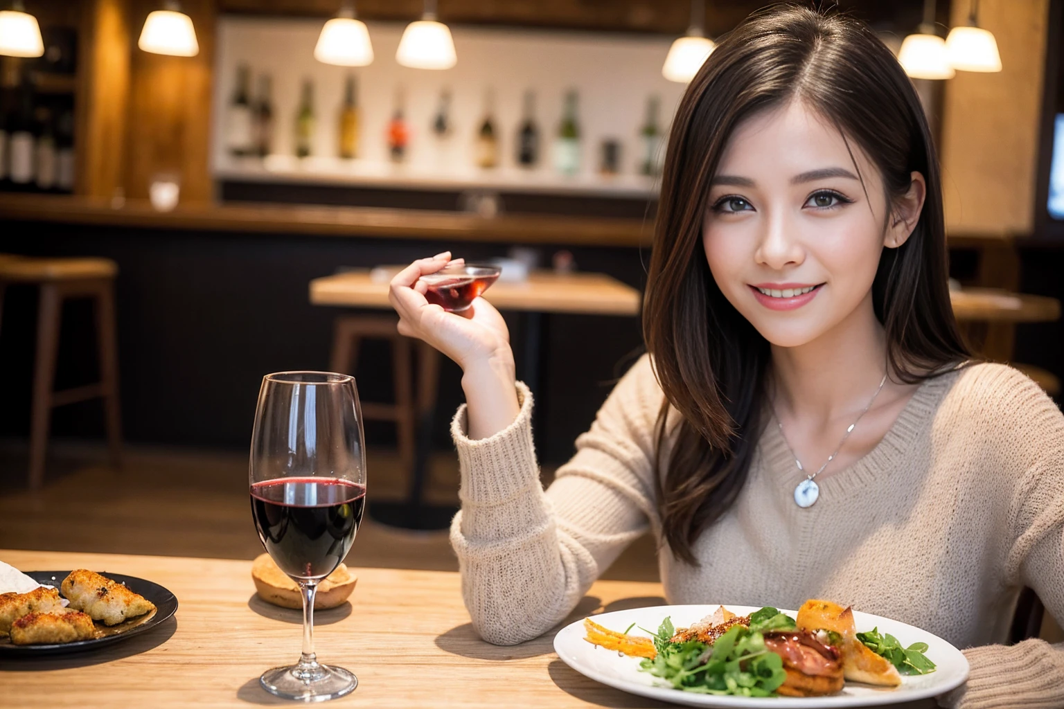 ((Highest quality、8K、masterpiece:1.3))、slimカップル、modelカップル、(Realistic, Intricate details:1.2), full-course dinner、Wine Party、Amazing view of the sunset sky and clouds、A bright smile、The wonderfulness of smile、Bright image、The beauty of wine, Beautiful Face, blue eyes, The light shines on your face, Blushing, short hair,Bright Face、 (Age 37), 39 years old, red wine 、Appetizers、Italian food、Wine bottle、Champagne、sparkling wine、Two beauties、Brown Hair、Shortcuts、Long sleeve shirt、dress、Beautiful woman 1, (slimな顔), (The body is slim), (Brown Hair), (Shortcuts), cheeks turn a little red,Attractive beauty、restaurant, In a prominent place (From the waist up) Nova Frog Style, actress, model, Upper Body, White wine, slim, wine glass, 中央に置かれたwine glass, smile, (smile: 1.15), Beautiful fine grain, Depth f/2,saturation, High Contrast, Strong light and shadow,Moist Body:1.5、3D texture、Delicate eyes、Brown Hair、The hair is very shiny、