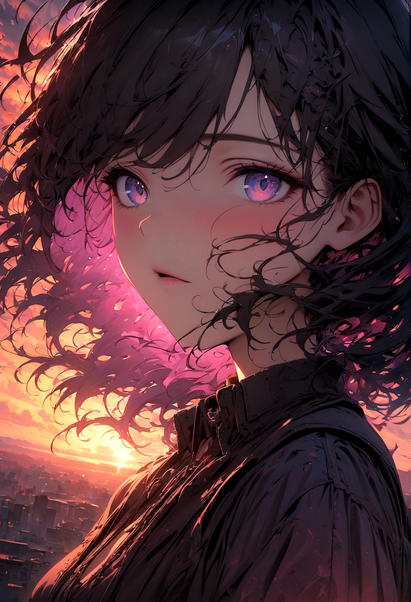 ((masterpiece, Highest quality, High resolution)), ((Highly detailed CG integrated 8K wallpaper)), There is a plane flying in the sky at sunset, Cloudy sunset, The sun rising in the sky is strong, moody Sunset in the background, It's an orange-tinted sky outside, Sunset under cloudy sky, sky setting, Sunset in the background, dusk Sunset in the background, It's sunset, Sunset in the background, Background Sky, Background Sky, Dramatic Sky