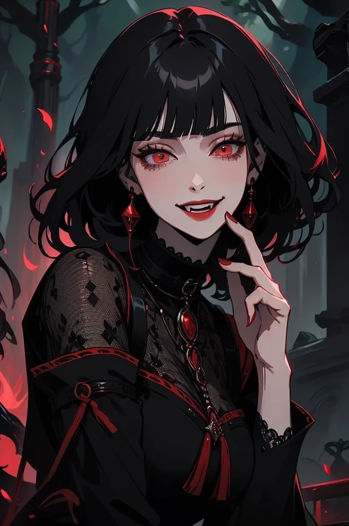 finger, red nails