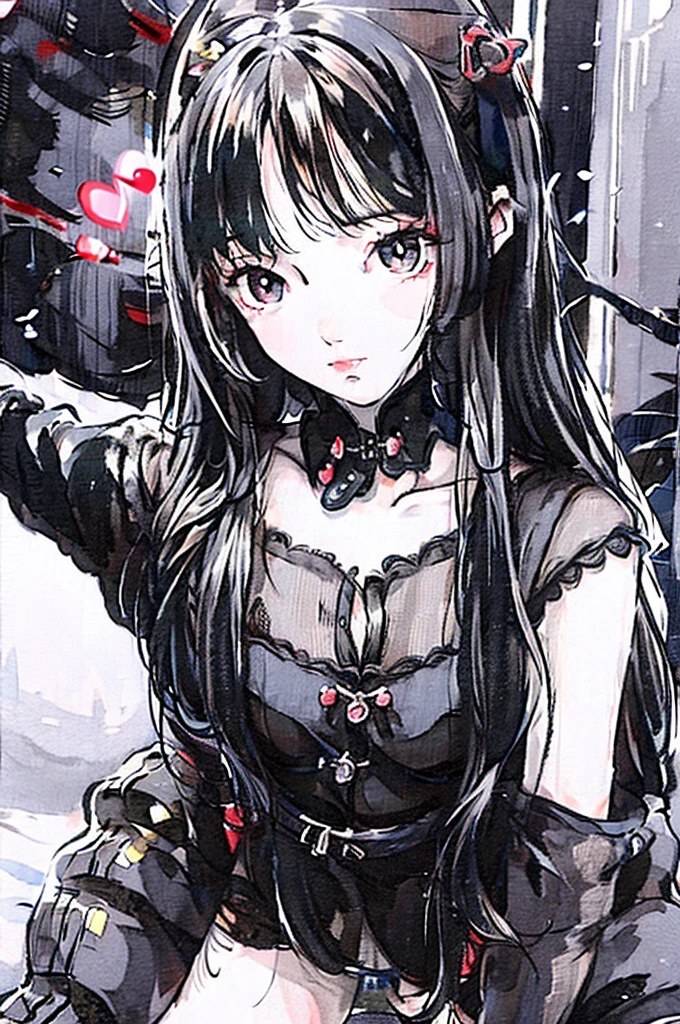 Girl in black silk