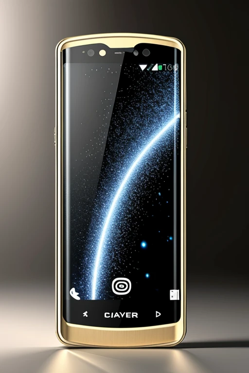 a giant luxury cellphone, highly detailed, hyper realistic, 8K, 3D model, photorealistic, perfectly lit, studio lighting, intricate details, glossy surface, metallic finish, elegant design, expensive looking, premium materials, glass screen, chrome accents, angular form, futuristic aesthetic, cinematic angles, dramatic lighting, reflective textures, clean composition, high-end technology