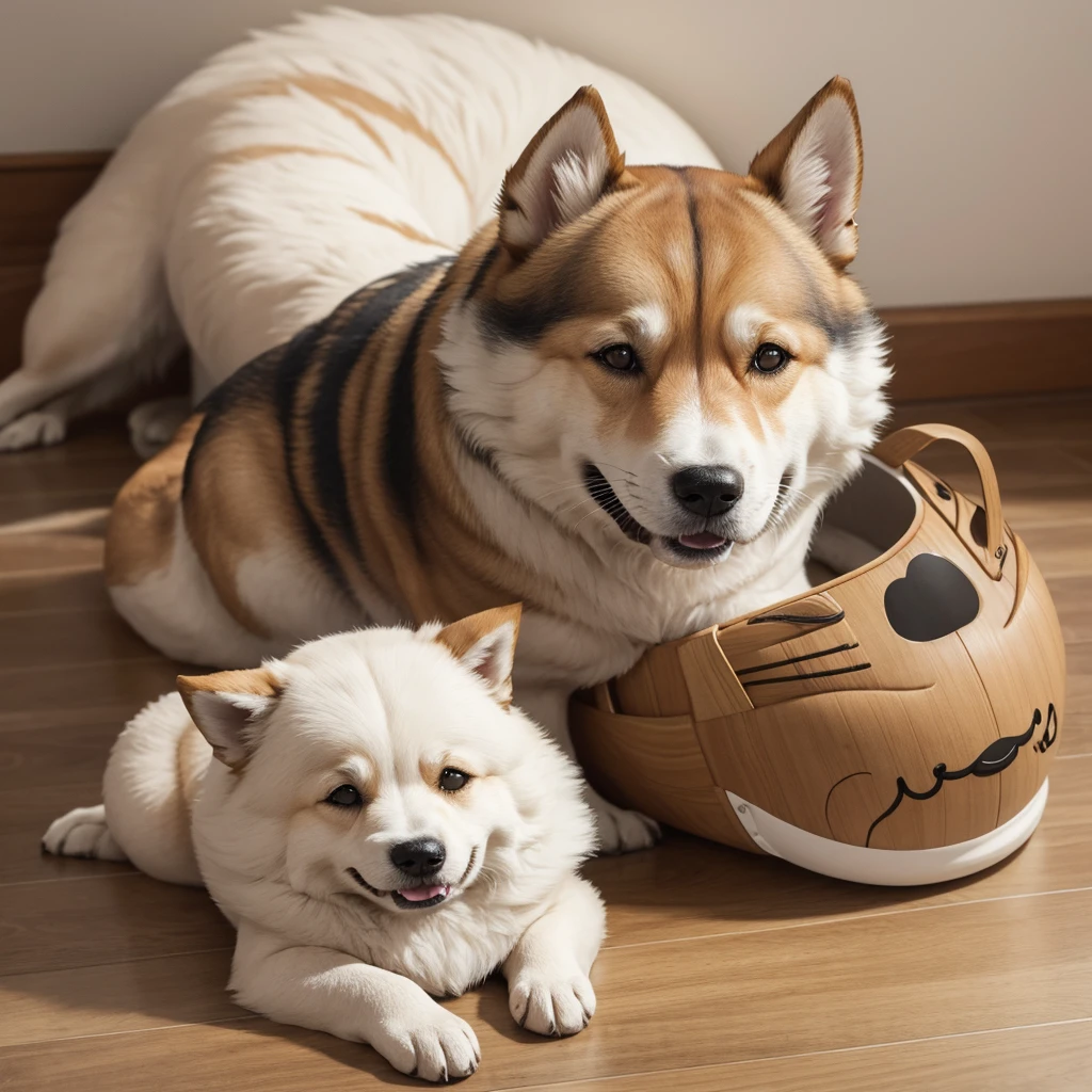 Create a Sitzhu dog that wakes up happy 