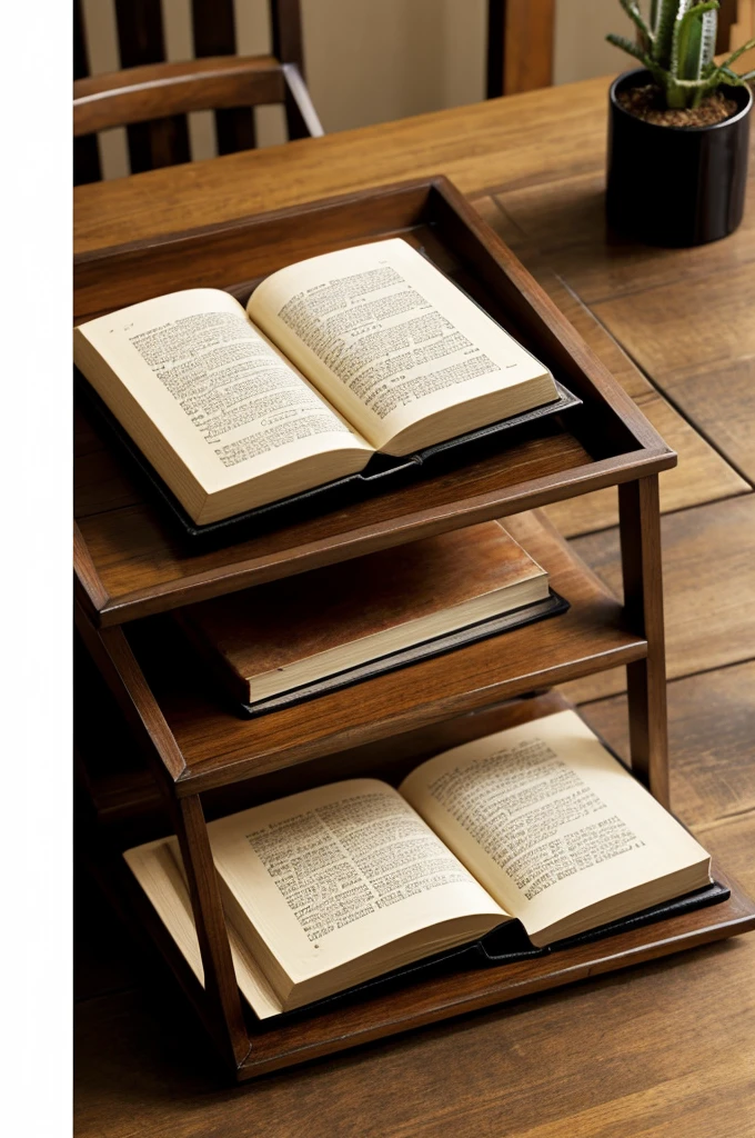 A book in a table. The book has the following phrase on the cover: "A quién corresponda"