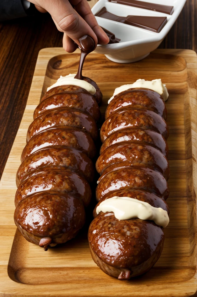Human sausage and human chocolate