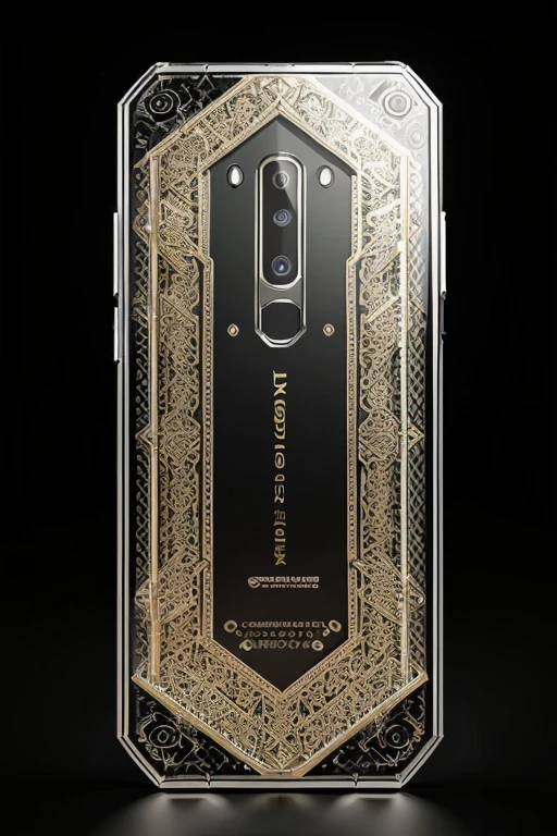 a giant luxury cellphone, highly detailed, hyper realistic, 8K, 3D model, photorealistic, perfectly lit, studio lighting, intricate details, glossy surface, metallic finish, elegant design, expensive looking, premium materials, glass screen, chrome accents, angular form, futuristic aesthetic, cinematic angles, dramatic lighting, reflective textures, clean composition, high-end technology