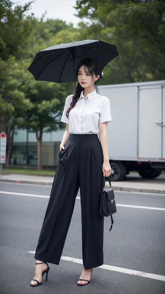 Well-fitting pants or skirt:选择Well-fitting pants or skirt,Can show professional and capable temperament。For pants, you can choose straight pants or suit pants,Skirts can be A-line or straight。