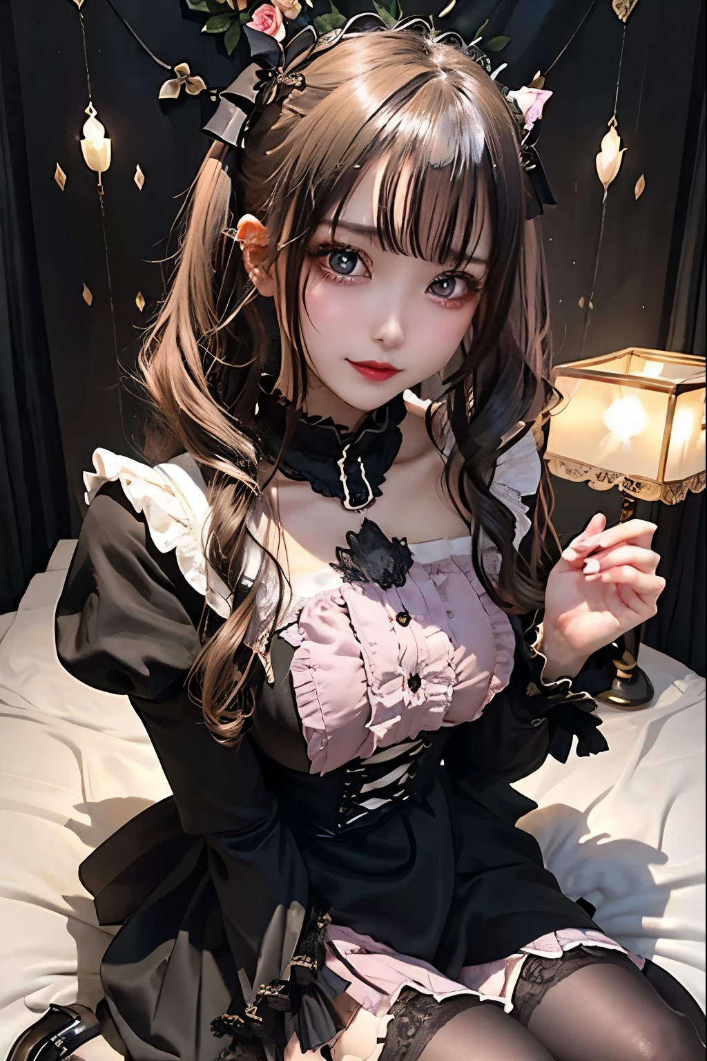 Hard Dark Gothic Makeup、Black dark eyeshadow、sad、Good skin radiance、Dark Gothicメイク、Dark smile、palace、The beauty of fragrance、24-years-old、Expression of intense pleasure、Embarrassed look、Dark Gothic、Highest quality、Expression of sexualure amid suffering、Drunk face、紫のMaid clotheysterious、Noble、sexy、Loving le、Twin tail hair、Right blue eye, Left eye is red、Super tempting pose、Platform Heel Shoes、Heavy makeup、Gothic Lolita clothes、 Hair、Long Hair Straight Hair、Cute Gothic Lolita Dress、Beautifu、elegant features、Attractive face、Stained glass is the background、Chest glistening with sweat、The room is dark、goth long dress、Bell Sleeves、Wizard Sleeve、Decadent look、Sexually excited expressionthighs wet with water、Thighs that are wet and shiny with oil、Background of a room full of roses、sad expression、Rose Maiden、The embroidery is pink、The dress has pink embroidery.、Thigh-high socks、Knee-high socks、Gentle expression、Dark black eyeshadow、Stained glass and rose background、thighs are a little thin、Female Duo、Female couple、dark church background、Stained glass、Black metal world、Dark Castle、Dark Room、Slender body、gothic long dress、Victorian dress、Small breasts、Hold the wine in your rightold the lantern in your left hand、pantyhose、The bed is covered with roses、Heghs are shining with sweat、My body is wet and shiny、Lots of glitter on the thighs、sweating、My thighs are sticky from sweating、Sweat glistening on my thighs, The whole body is sweaty and shiny、I sweated a lot.、My thighs are sweaty、My thighs are wet、My thighs are shining with sweat、A lot of sweat glistening all over the body、Slender body、Put your head on the pillow、Sleeping on a bed、Beautiful legs、Sleep with your legs stretched、Lying in bed、