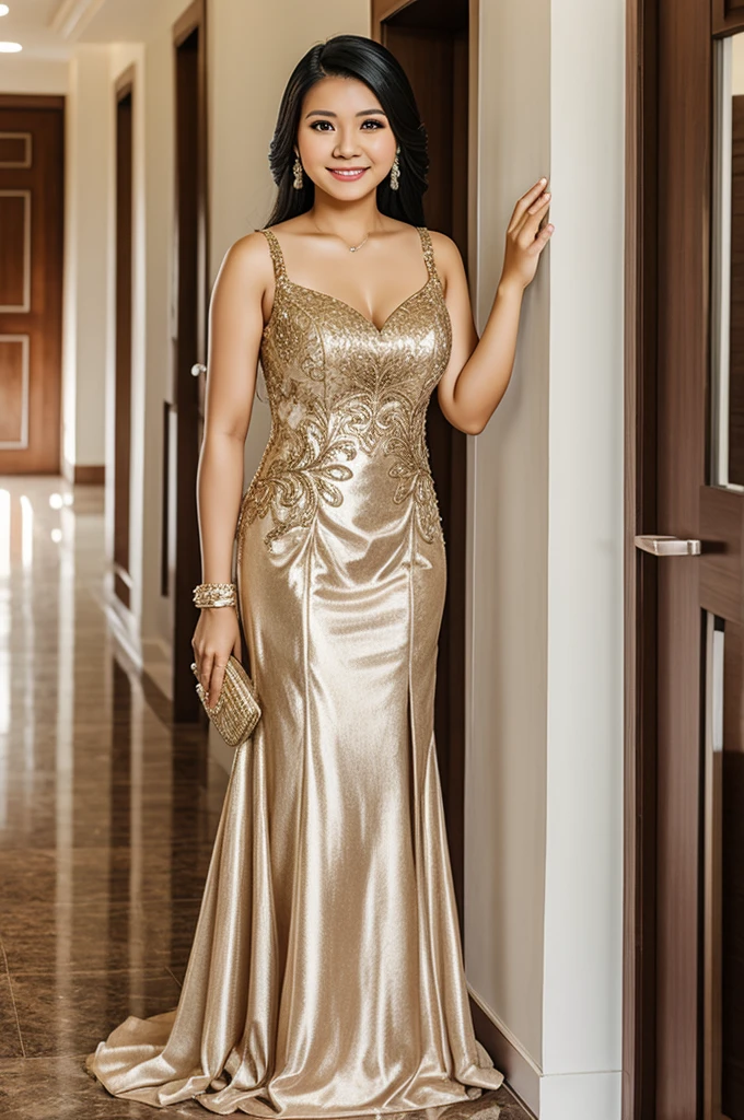 Half body pic of a filipino mom on a formal attire