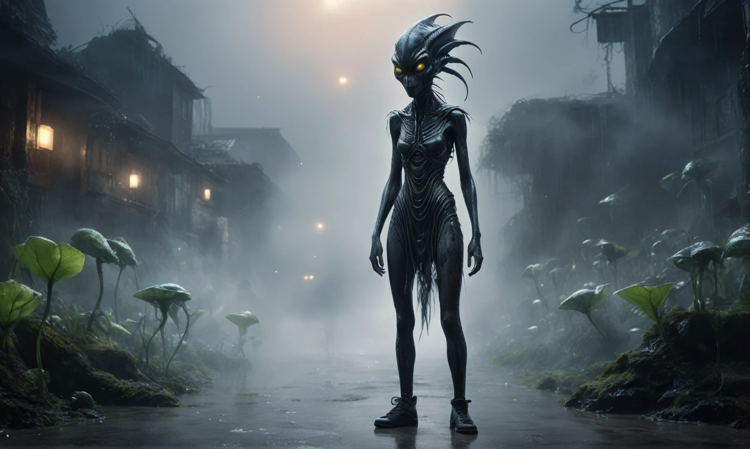 full body length,niobium goblin,native africa xenomorph,once pretty face,eyebrow up,full body shot,ominous landscape,niobium gray atmosphere,photo,photorealism,Masterpiece,hyper natural skin textures, hyper realism,hyper detailed,High contrast,Realism,Ultra Detailed,irina yermolova,close full body shot,32K resolution,Nikon Z9, ,demonic, fog, smoke, audience, mist, featuring ultra-realistic and hyper-realistic elements,
Marta Bevacqua, Ellen Jewett, Kawacy, Katsuya Terada, Carne Griffiths,concert lighting, bokeh, luminal space that feels
both bright and surreal. Includes liquid fluid elements for added depth and movement. Rendered in an unreal
engine and post-processed to achieve . Evokes a sense of dreamy, ethereal
and mystical mood,horror pixar movie still,thriller disney movie ,pixar render, animated ,suicide