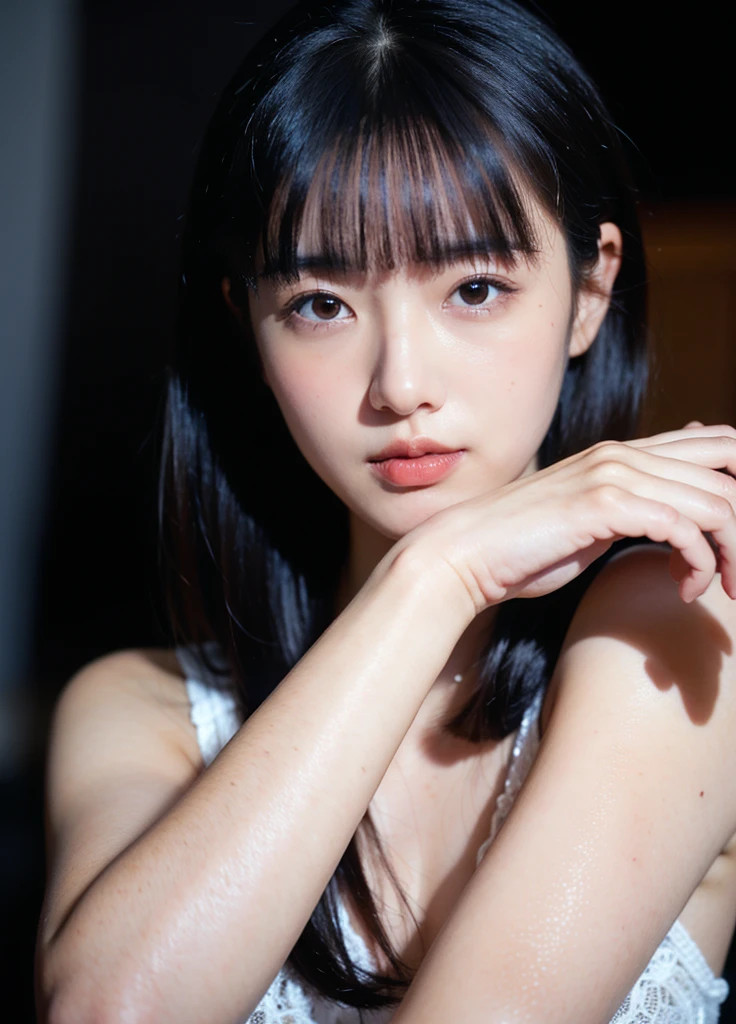 1girl, moyou, Young Gravure Idol, White skin, Bangs hairstyle