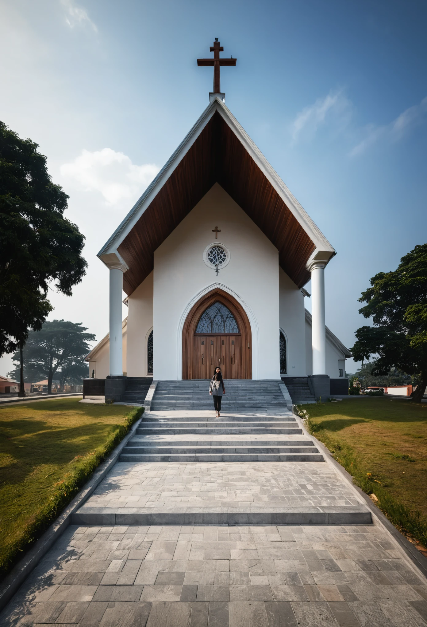 raw photo, best quality, ultra realistic, masterpiece, best quality skin, photography hd, dslr,
tcs, httlvn, modern church, road, people, house, facade design, outdoors, church,