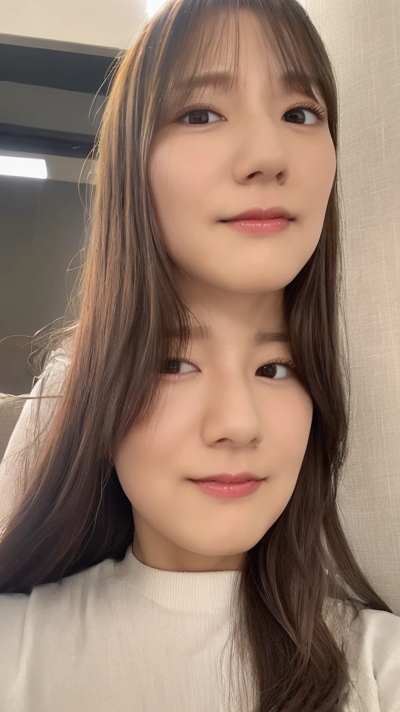 (((smile、Focus on the eyes:1.1、Extremely detailed:1.22、Ultra-high resolution、masterpiece:1.45、Highest quality)))、((((Whole body expression:1.68、camisole、Leaning forward、One person))))、long, straight black hair、So that every single hair is clearly visible、The subtle color changes of hair depending on how the light hits it、 Skin has a natural glow、Fine skin texture、Representing the fine details of pores:1.25、Details of the light redness on the forehead and cheeks、(((Eyes with fine iris details、The eyes depict color gradations and patterns.、Long, natural-looking eyelashes, each and every one visible、Well-groomed eyebrows、眉毛のindivual々The hair is clearly visible、Light reflecting off into the eye、The light in the eyes creates small highlights)))、The nose is delicate、Fine detail on the nostrils、Lips are plump and naturally pink、Depicts the fine lines and soft curves of the lips、lips are shiny and、The gloss on your lips accentuates their shape.、(((Detailed depiction of lip texture、Particular attention to the depiction of light and shadow、Soft natural light gently illuminates the face from the front、A faint glow on the forehead、A slight shine on the nose、A slight glow on the cheeks、Shadows are cast softly along the contours of the face、Accentuate the sides of your cheekbones、Accentuate the sides of the jawline、Emphasize the sides of the nose、The gloss on her lips reflects the light faintly、Lips emphasize the plump texture、The shadow of the hair gives depth and dimension、indivual々The hair shines in the light、